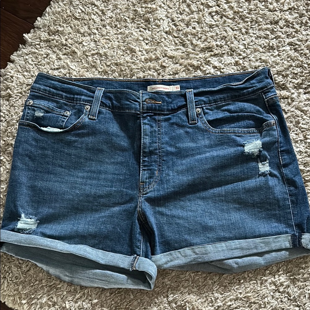 Levi's Distressed Blue Jean Shorts